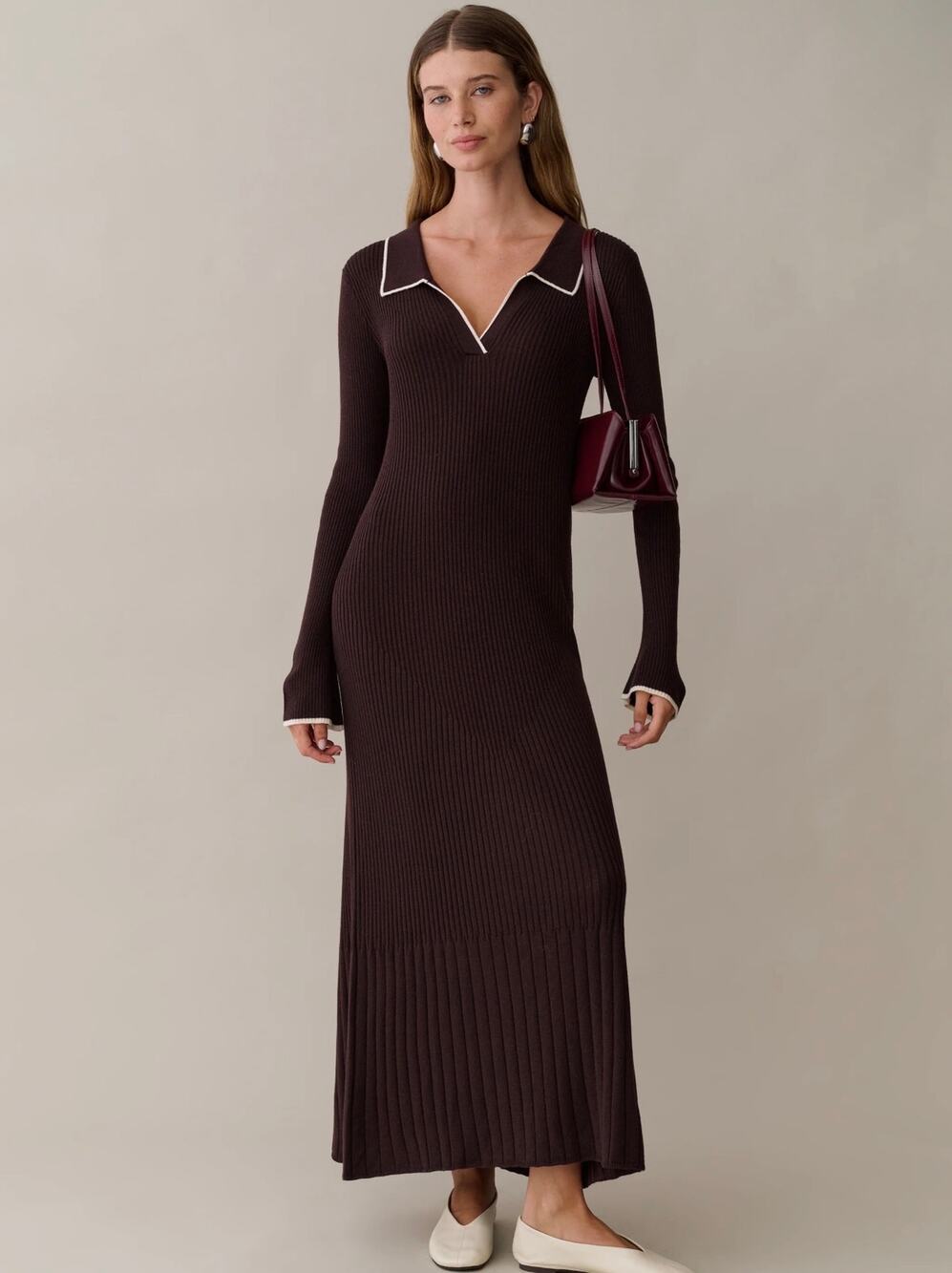 New o.p.t few Moda Shirley ribbed sweater dress $222 sz L
